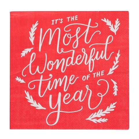 Christmas - 3/Ply Luncheon Napkin Set Wonder Red 33x33cm 20pce