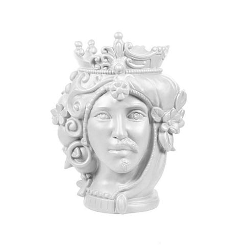 Baci Milano Teste Matte Double Head Vase White Small 18cm - Peter's of Kensington