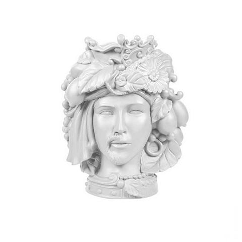 Baci Milano Teste Matte Double Head Vase White Medium 32cm - Peter's of Kensington