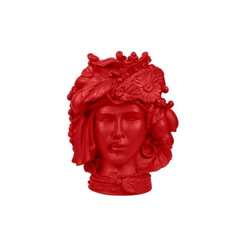 Baci Milano Teste Matte Double Head Vase Red Medium 32cm - Peter's of Kensington