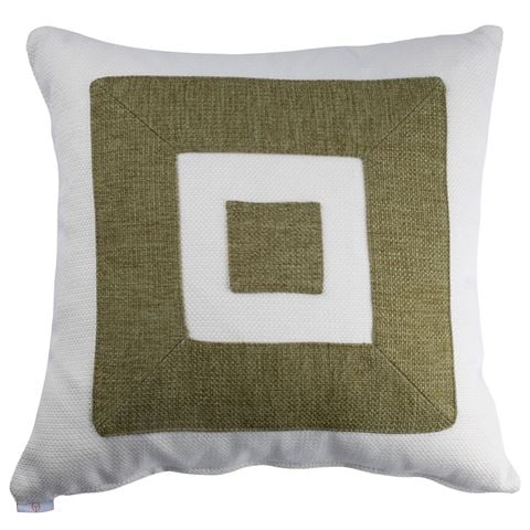 ThemisZ The Infinity Cushion Jade Green/Off White 43x43cm - Peter's of Kensington