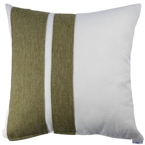 ThemisZ The Double Pillar Design Cushion Jade Green/Off White 43x43cm - Peter's of Kensington