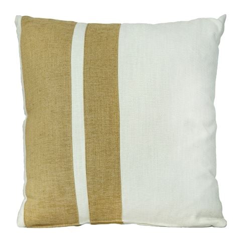 ThemisZ The Double Pillar Design Cushion Golden Beige/Off White 43x43cm - Peter's of Kensington