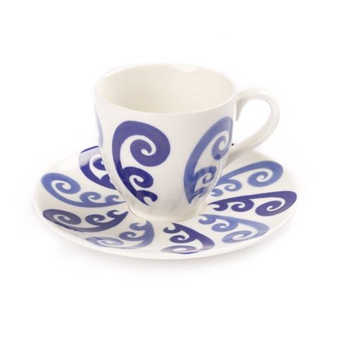 ThemisZ The Athenee Peacock Coffee/Tea Cup Two Tone Blue 9x17cm - Peter's of Kensington