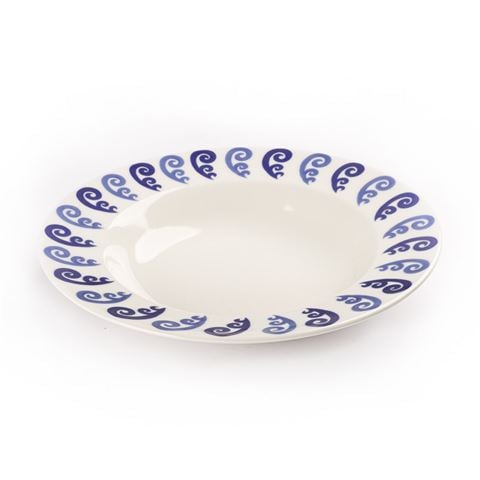 ThemisZ The Athenee Peacock Soup Plate Two Tone Blue 26cm - Peter's of Kensington