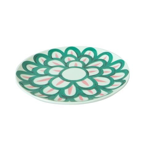 ThemisZ - Symi Salad Plate Green Scallops With Pink 24cm