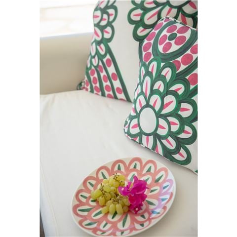 ThemisZ - Symi Serving Platter Pink Scallops With Green 27x36cm
