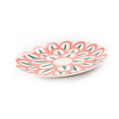 ThemisZ - Symi Serving Platter Pink Scallops With Green 27x36cm
