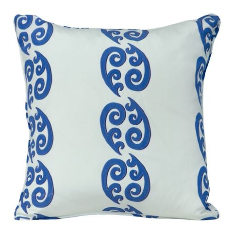 ThemisZ - Athenee Silk Cushion White/Blue Medium 45x45cm