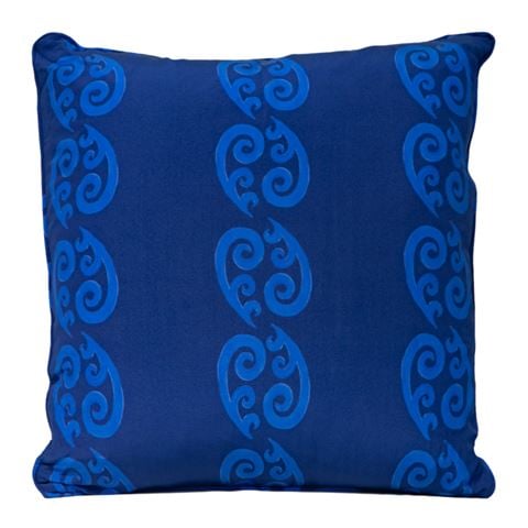 ThemisZ Peacock Silk Cushion Two Tone Blue Large 53x53cm - Peter's of Kensington