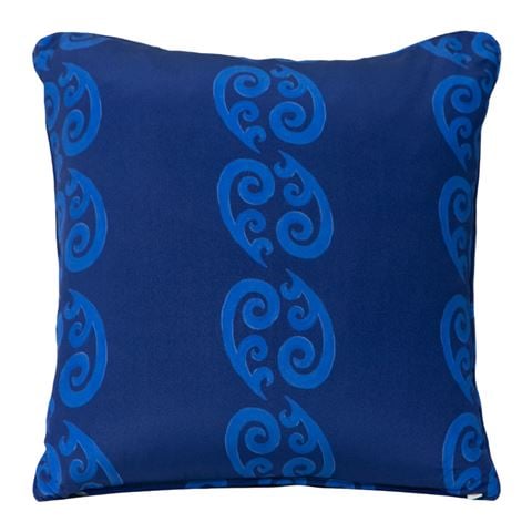 ThemisZ - Peacock Silk Cushion Two Tone Blue Medium 43x43cm