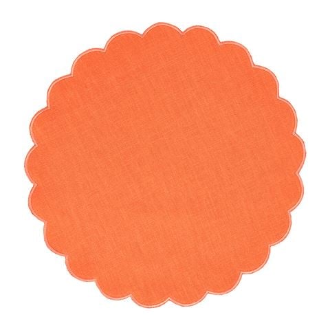 A.Trends - Stonewashed Scallop Edge Placemat Coral 40cm