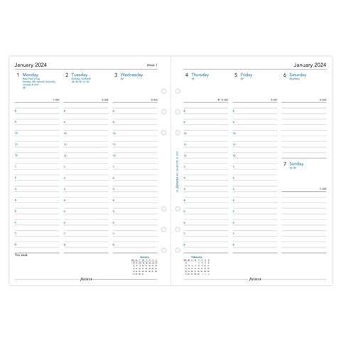 Filofax 2024 Mini One Day on A Page with Appointments Planner - Cotton Cream Multilanguage