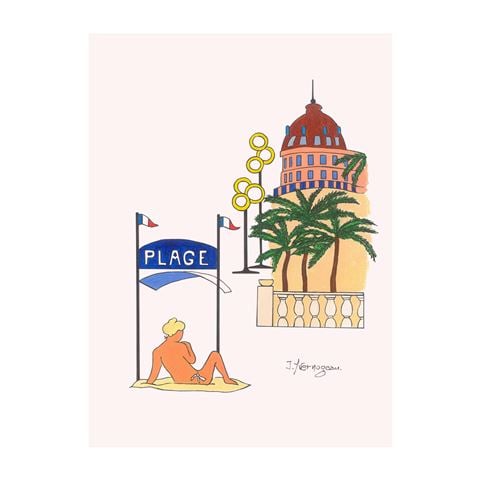 L'Ensoleillade - Tea Towel La Promenade Des Anglais, Nice