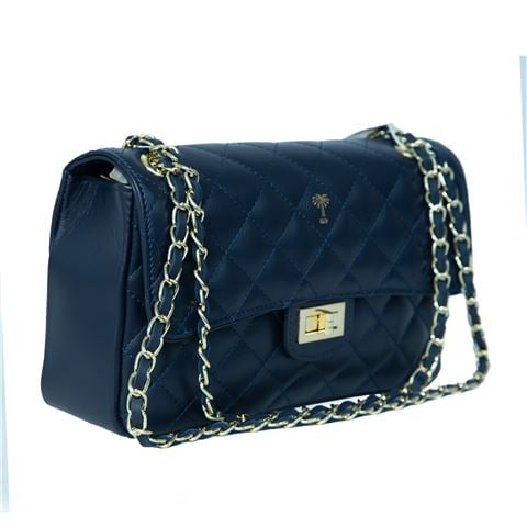 Marlafiji - Bianca Quilted Leather Handbag Navy
