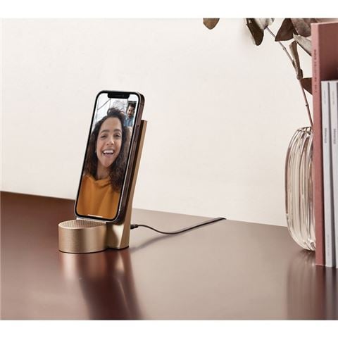 Lexon - City Energy Pro Wireless Charging Station w/Faux Leather Gold