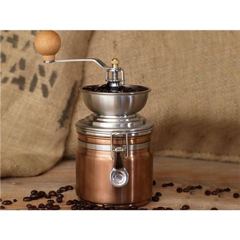 La Cafetiere - Hand Coffee Grinder w/Storage Copper Finish