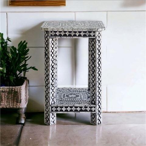 Design Arc Furniture Mother Of Pearl Noir Opulence Side Table - Peter's of Kensington