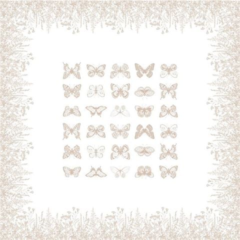 LA CUCA Cotton Printed Tablecloth Butterfly Beige 200x160cm - Peter's of Kensington