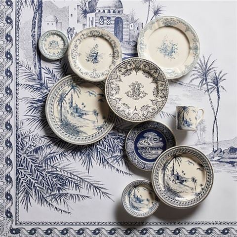 Gien - Les Dépareillées Bleu Cake Platter 30cm