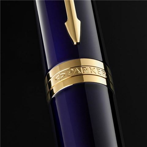 Parker - Ingenuity Blue Lacquer Gold Trim Ballpoint Pen
