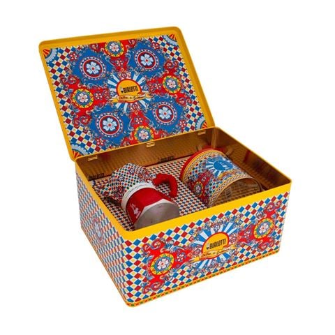 Bialetti - Ltd Ed. Dolce & Gabbana 3-Cup Moka Espresso Maker/Coffee Tin Set 2pce
