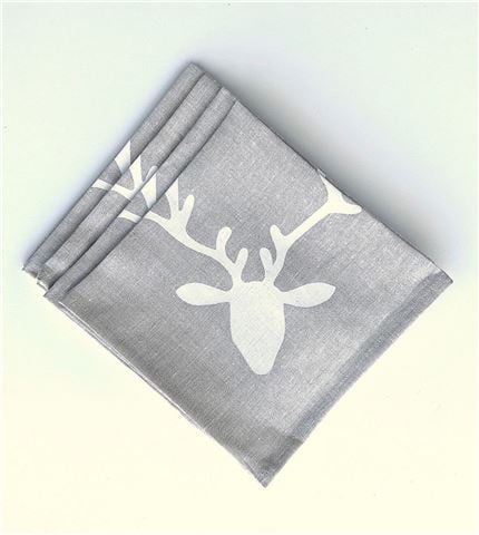 Eastbourne Art Christmas Napkins Antlers White Set 4pce - Peter's of Kensington