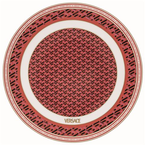 Versace La Greca Signature Red Service Plate 33cm - Peter's of Kensington
