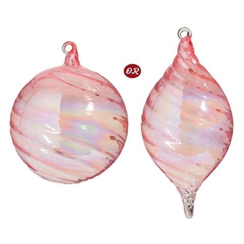Raz - Pink Blown Glass Ornament 12.7cm Assorted