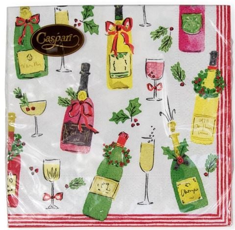 Caspari - Christmas Cocktail Napkin Tipsy & Toasty 20PCE
