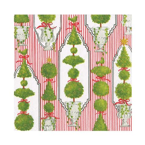 Caspari - Lunch Napkin Set Eloise Red 33x33cm 20pce