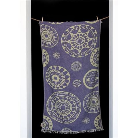 Aelia Anna - Beach Towel Aegina Purple/Lime 90x180cm