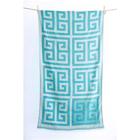 Aelia Anna - Beach Towel Megalos Meandros Turquoise 90x180cm