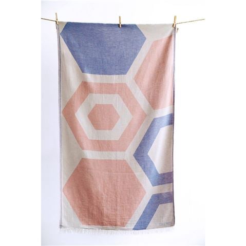 Aelia Anna - Beach Towel Paxi Parl Blue/Somon 100x180cm