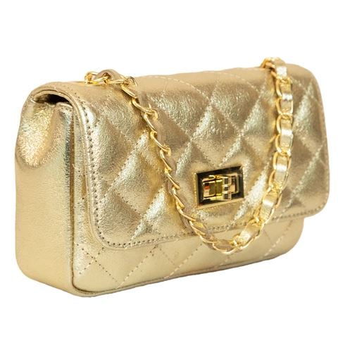 Marlafiji - Bianca Mini Quilted Leather Handbag Gold