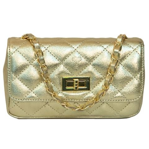 Marlafiji - Bianca Mini Quilted Leather Handbag Gold