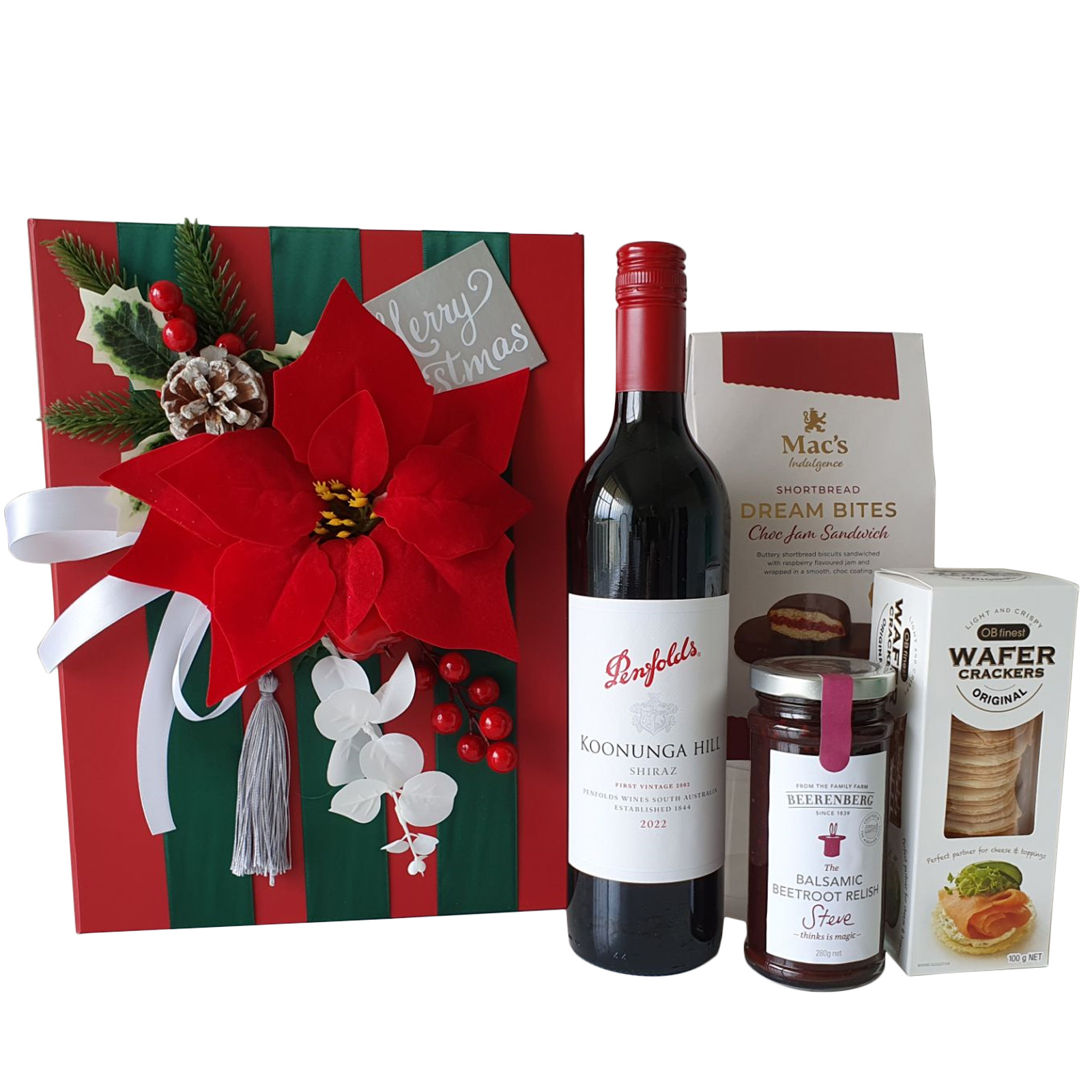Boz Christmas Deck The Halls in Red Holly Hamper Peter's of