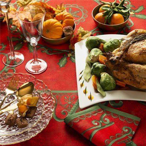 Beauville - Winter Tablecloth Red/Green 170x310cm