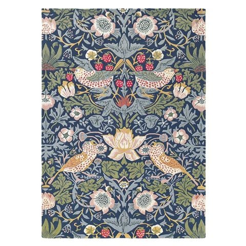 Morris & Co Strawberry Thief Rug Indigo 280x200cm - Peter's of Kensington
