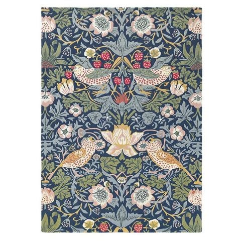 Morris & Co Strawberry Thief Rug Indigo 350x250cm - Peter's of Kensington
