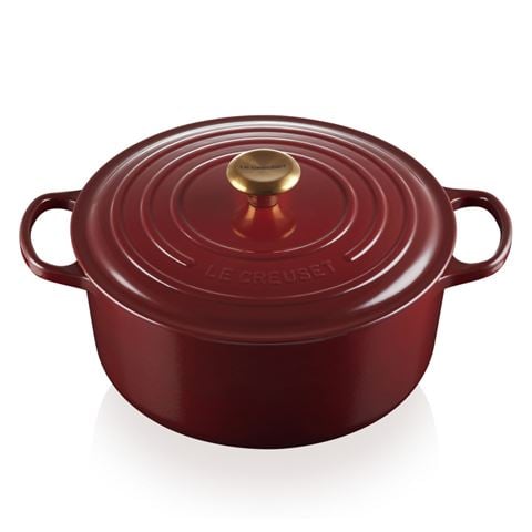 Le Creuset Signature Round Casserole Garnet 28cm/6.7L - Peter's of Kensington