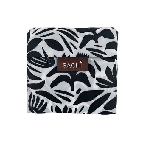 Sachi - Eco Reusable Shopping Bag Black & White Fern