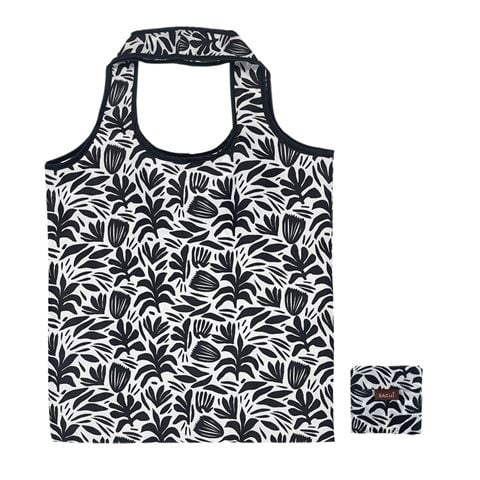 Sachi - Eco Reusable Shopping Bag Black & White Fern