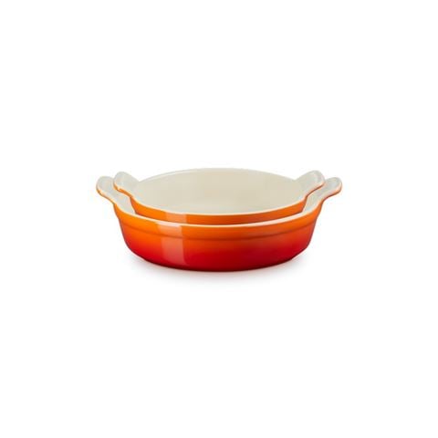 Le Creuset Heritage Round Baking Dish Set Volcanic 2pce 20/24cm - Peter's of Kensington