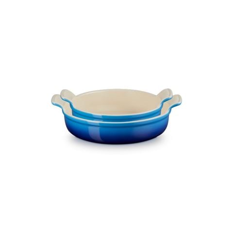 Le Creuset Heritage Round Baking Dish Set Azure Blue 2pce 20/24cm - Peter's of Kensington