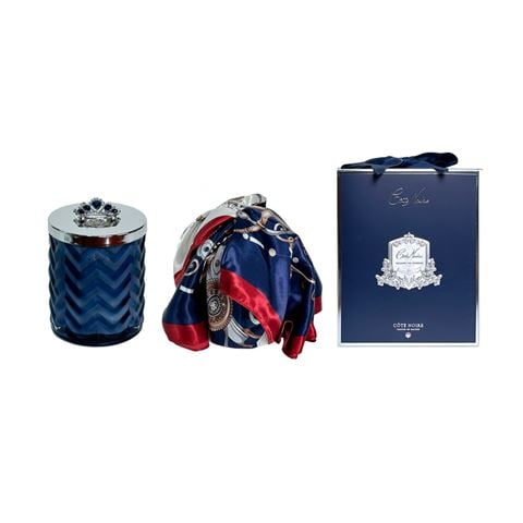 Cote Noire - Ltd Ed. Jardin a Versailles Herringbone Candle Set w/Scarf 3pce