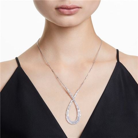 Swarovski Jewellery - Hyperbola Infinity Pendant w/Mixed Cuts Rhodium-Plated