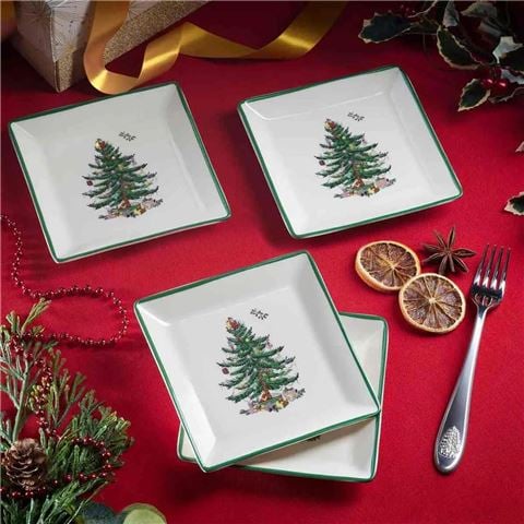 Spode Christmas Tree Titbit Tray Set 4pce - Peter's of Kensington