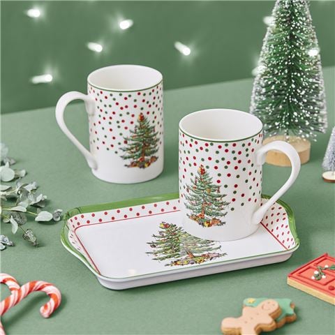 Spode Polka Dot Mug & Tray Set 3pce - Peter's of Kensington