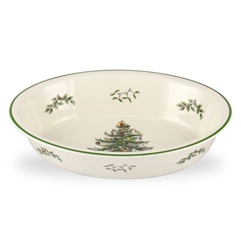 Spode Christmas Tree Oval Rim Dish 31cm - Peter's of Kensington